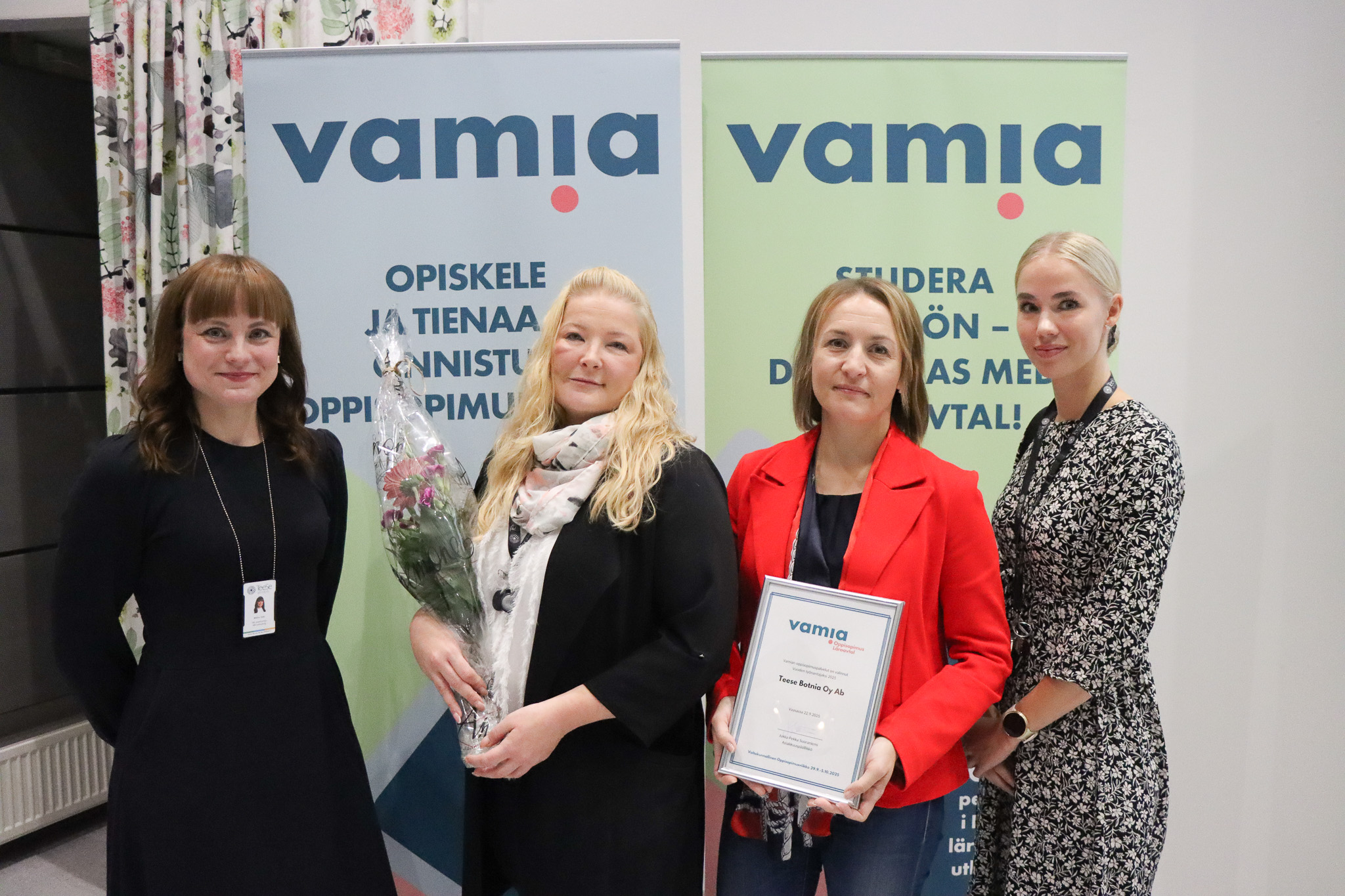 Vamia palkitsi TeeSe Botnian vuoden työnantajana